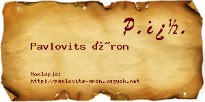 Pavlovits Áron névjegykártya